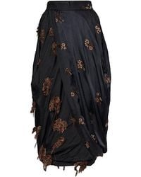 Uma Wang - Gink Embroidered Cotton-Blend Midi Skirt - Lyst