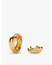 Missoma - Lucy Williams X Chunky Medium Entwine 18Ct-Plated Brass Hoop Earrings - Lyst