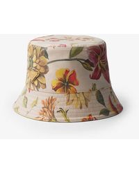 Prada - Brand-plaque Floral-print Reversible Cotton Bucket Hat Xx - Lyst