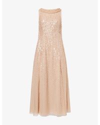 Needle & Thread - Moonlight Sequin Cape Sleeve Ankle Gown - Lyst