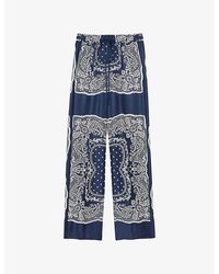 Sandro - Bandana-Print Elasticated-Waist Woven Trousers - Lyst