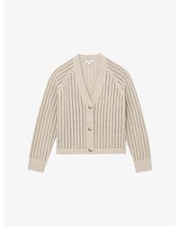 Reiss - Constance V-Neck Knitted Cardigan - Lyst