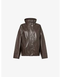 RÓHE Frames - Funnel-Neck Oversized Leather Jacket - Lyst