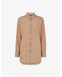 Whistles - Striped-print Oversized Cotton-blend Shirt - Lyst