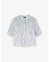 Whistles - Textured Ditsy-Stem Woven Shirt - Lyst
