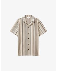 Reiss - Archer Geometric-pattern Stretch-knit Shirt - Lyst
