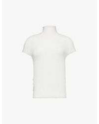 Issey Miyake - Pleated High-neck Knitted Top - Lyst