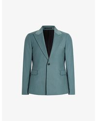 AllSaints - Moad Peak-lapel Skinny-fit Stretch Recycled-polyester Blazer - Lyst