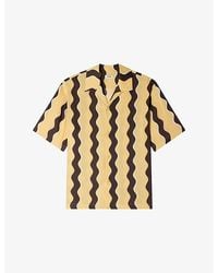 Sandro - Printed Short-Sleeve Linen-Blend Shirt - Lyst