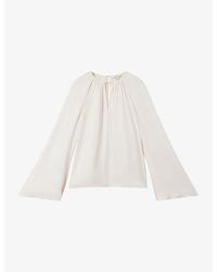 Reiss - Gracie Flute-sleeve Stretch-woven Top - Lyst