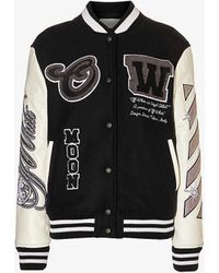 Off-White c/o Virgil Abloh - Meteor Logo-embroidered Leather Jacket - Lyst