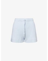 The Couture Club - Contrast Ribbed Knitted Shorts - Lyst