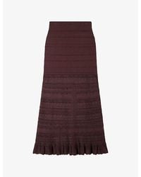 Sandro - High-Rise Pointelle Knitted Maxi Skirt - Lyst