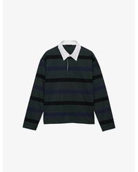 Prada - Long-Sleeve Cotton Polo Shirt - Lyst