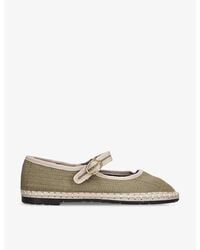 Flabelus - Ishmael Single-Strap Linen Mary Jane Flats - Lyst