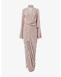 Rick Owens - Wrap-Over Draped Velvet Gown - Lyst