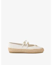 Prada Raffia Ballet Flats in Natural | Lyst