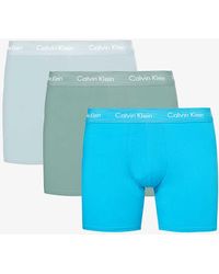 Calvin Klein - Logo-waistband Pack Of Three Stretch-cotton Boxer Briefs - Lyst