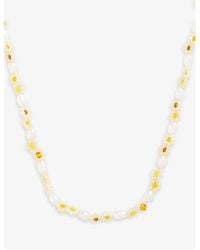 Anni Lu - Pearl Daisy Flower 18ct Yellow Gold-plated Brass And Freshwater Pearl Necklace - Lyst