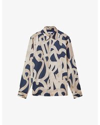 Reiss - Jude Graphic-print Slim-fit Woven Shirt - Lyst