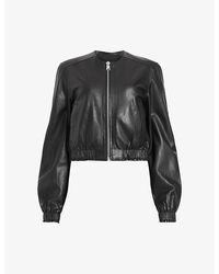 AllSaints - Everly Bomber Leather Jacket - Lyst