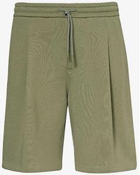 Emporio Armani - Pleated Relaxed-fit Cotton-jersey Shorts - Lyst