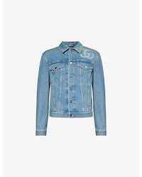 Gucci X Disney Donald Duck Print Denim Jacket in Blue for