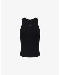 Vivienne Westwood - 90S Orb-Embroidery Ribbed Jersey Vest Top - Lyst