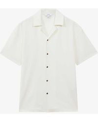 Reiss - Hunt Cuban-collar Short-sleeve Stretch-woven Shirt X - Lyst