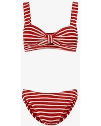 Hunza G - Bonnie Striped Recycled Polyester-blend Bikini - Lyst