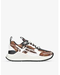 Burberry - Sean Check-print Suede Trainers - Lyst