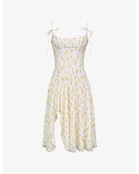 House Of Cb - Yvette Floral-Print Woven Midi Dress Xs (A-C Cup) - Lyst