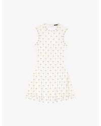 Maje - Sleeveless Sequin-Embellished Crochet Mini Dress - Lyst