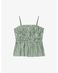 AllSaints - Kali Stripe-Print Cotton Top - Lyst