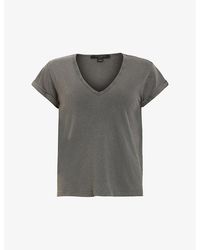 AllSaints - Anna V-neck Short-sleeve Organic-cotton T-shirt - Lyst