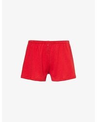 Cou Cou Intimates - Pointelle-Pattern Mid-Rise Cotton Shorts - Lyst