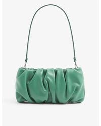 STAUD Bean Ruched-leather Clutch Bag - Green
