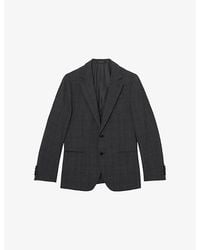 Reiss - Single-Breasted Check Wool-Blend Blazer - Lyst