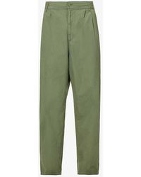 Carhartt - Colston Brand-patch Wide-leg Regular-fit Cotton Trousers - Lyst