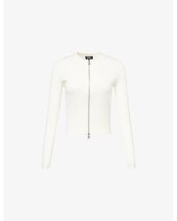 ME+EM - Milano Zip-Up Wool And Cotton Cardigan - Lyst