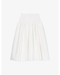 Maje - Flared High-Rise Taffeta Midi Skirt - Lyst