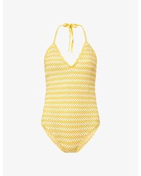 Jonathan Simkhai - Karoline Halterneck Crochet Swimsuit - Lyst