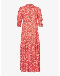RIXO London - Bloom Floral-print Woven Midi Dress - Lyst