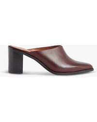 Claudie Pierlot - Pointed-toe Open-back Cow-leather Mules - Lyst