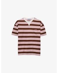 Prada - Bayadere Striped Lisle Cotton-Jersey T-Shirt - Lyst