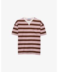 Prada - Bayadere Striped Lisle Cotton-Jersey T-Shirt - Lyst