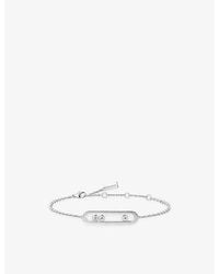 Messika - Move Classique Ciselé 18Ct And 0.20Ct Diamond Bracelet - Lyst