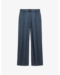 Loewe - Wide-Leg Elasticated-Waist Silk-Blend Trousers - Lyst