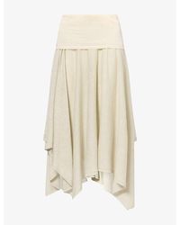 AYA MUSE - Nira Asymmetric-Hem Linen-Blend Maxi Skirt - Lyst