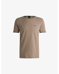 BOSS - Logo-Print Short-Sleeve Cotton T-Shirt - Lyst